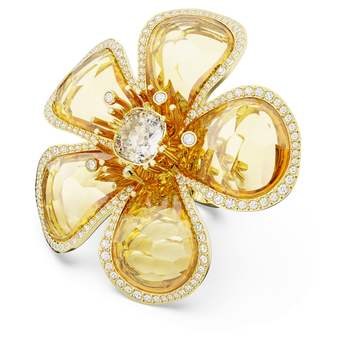 خاتم Florere كوكتيل، على شكل زهرة، لون أصفر، طلاء بلون ذهبي swarovski خاتم florere كوكتيل، على شكل زهرة، لون أصفر، طلاء بلون ذهبي