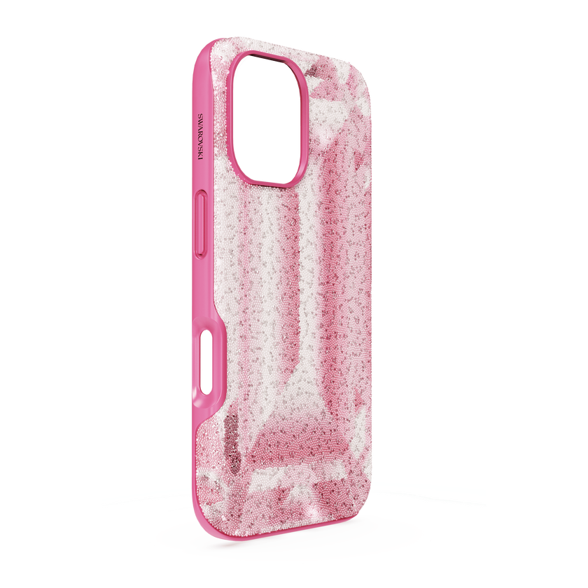 swarovski حافظة هاتف ذكي high، طبعة بنقشة الكريستال، iphone  16، لون وردي