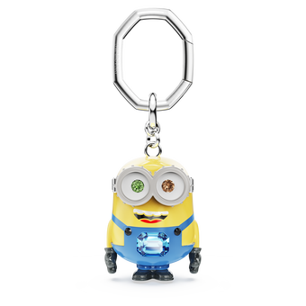 swarovski سلسلة مفاتيح minions بوب، ألوان متعددة، ستانلس ستيل