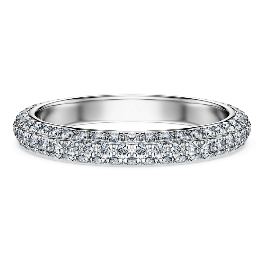 swarovski دبلة eternity، أحجار ألماس مُصنعة في المختبر بإجمالي 0 75 قيراط، ذهب أبيض عيار 18