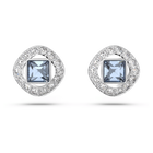 swarovski أقراط angelic دبوسية، قطع مربع، لون أزرق، طلاء روديوم