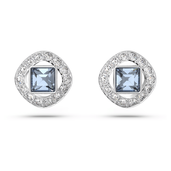 swarovski أقراط دبوسية una angelic، قطع مربع، لون أزرق، طلاء روديوم