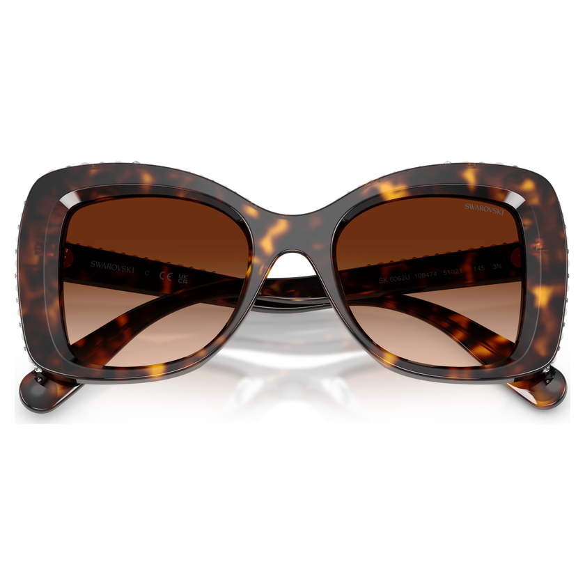 swarovski نظارات شمسية، شكل فراشة، sk6062u، لون بني