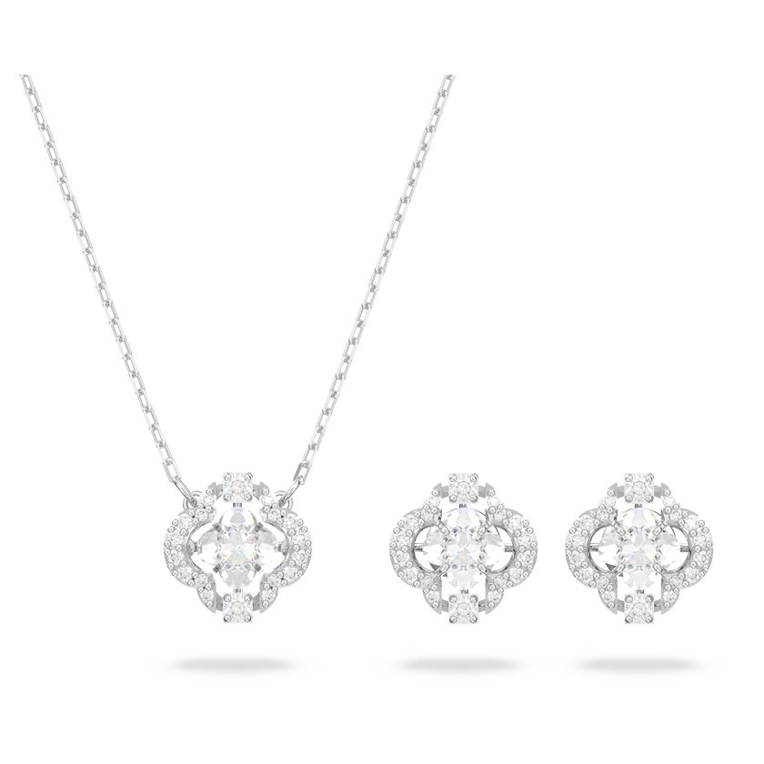 swarovski طقم sparkling dance من سواروفسكي، لون أبيض، طلاء روديوم