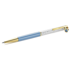 swarovski قلم حبر جاف crystalline، شخصية منيونز، لون أزرق، طلاء باللون الذهبي