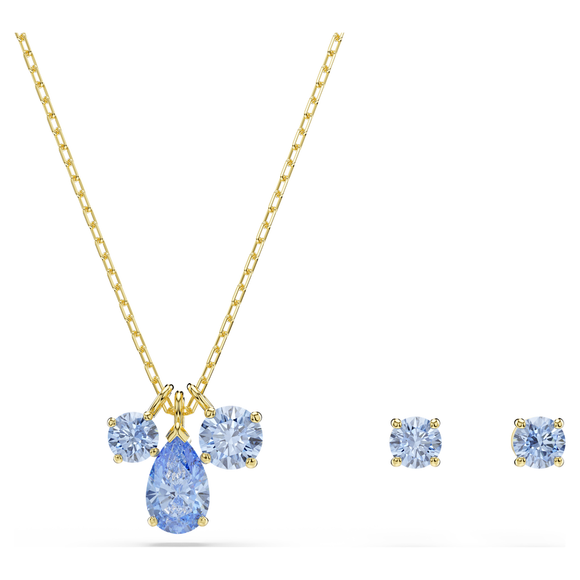 swarovski طقم mesmera، قطعتين، قطع متنوع، لون أزرق، لمسة نهائية من الذهب عيار 18 قيراط