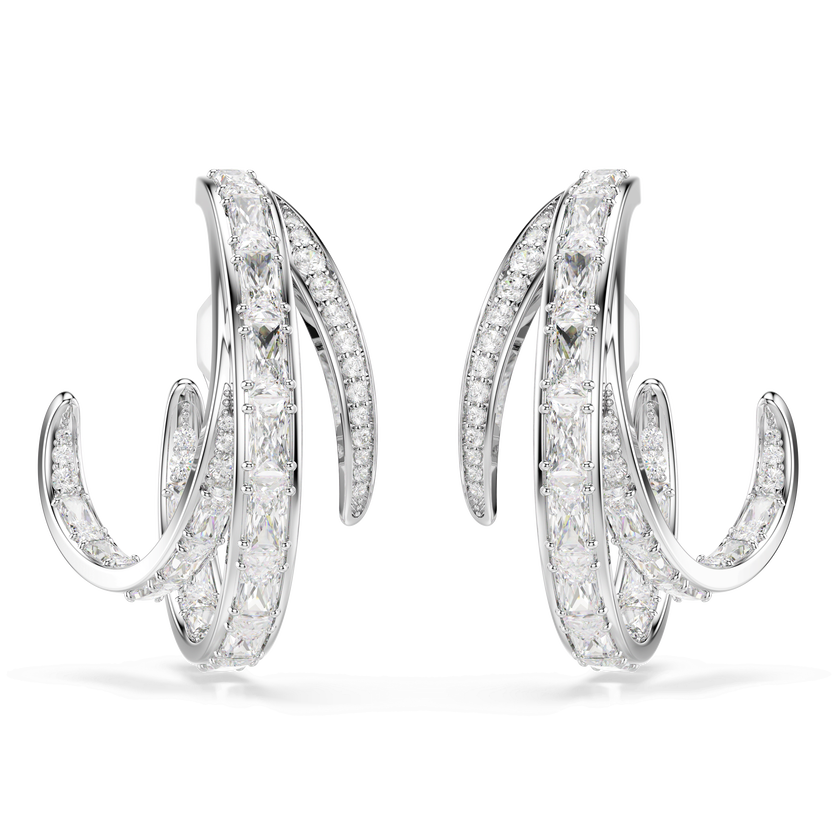 swarovski أقراط مشبك vienna، قطع متنوع، لون أبيض، طلاء روديوم