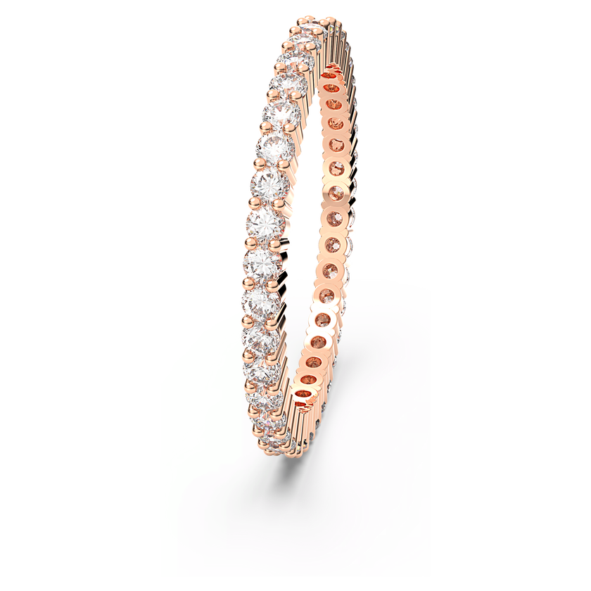 swarovski خاتم vittore، لون أبيض، طلاء ذهبي وردي