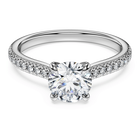 swarovski خاتم سوليتير eternity، ألماس مُصنع في المختبر إجمالي 1 2 قيراط، شكل دائري، ذهب أبيض عيار 18 قيراط