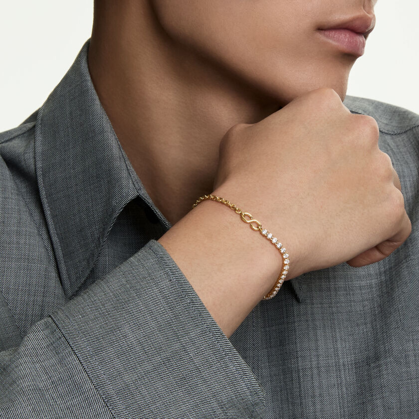swarovski سوار matrix، قطع مستدير، لون أبيض، لمسة نهائية من الذهب عيار 18 قيراط