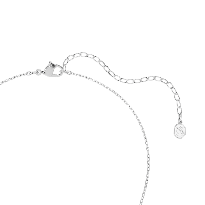 swarovski قلادة lifelong، أحجار كريستال صغيرة متراصة، شكل أنشوطة، لون أبيض، طلاء روديوم