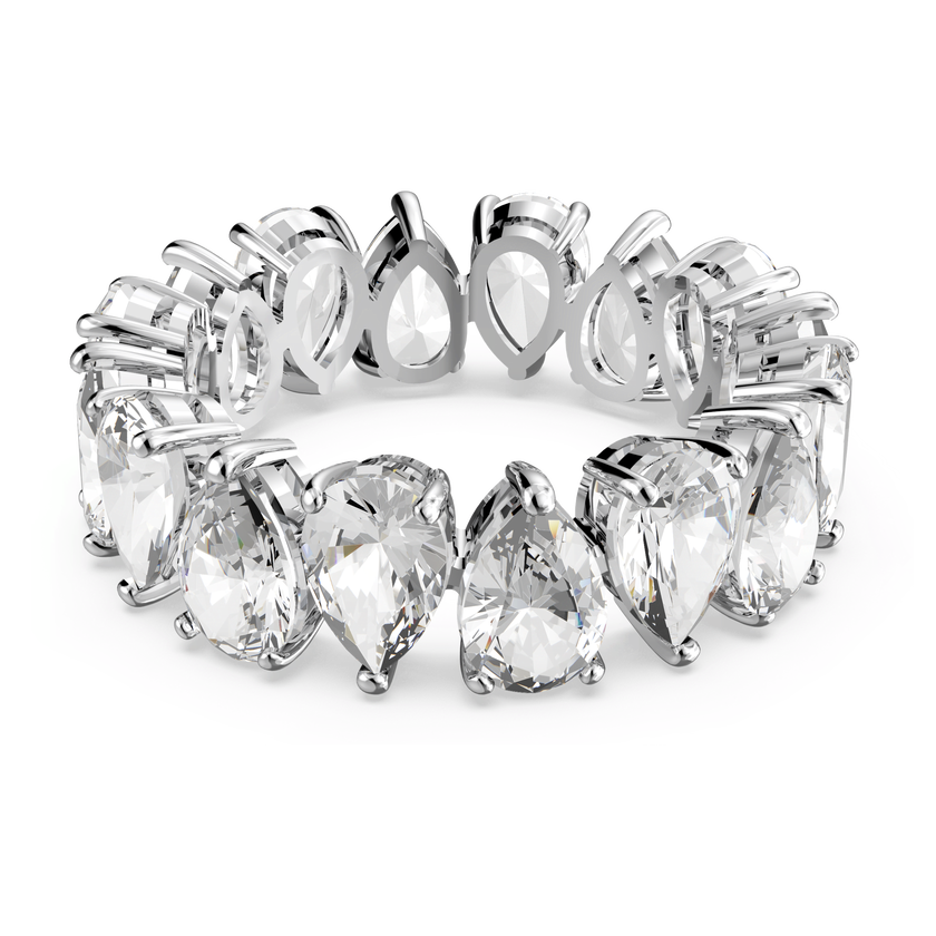 swarovski خاتم matrix vittore، قطع على شكل قطرة، لون أبيض، طلاء روديوم