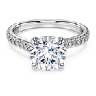 swarovski خاتم سوليتير eternity، أحجار ألماس مُصنعة في المختبر بإجمالي 2 25 قيراط، قطع دائري، ذهب أبيض عيار 18