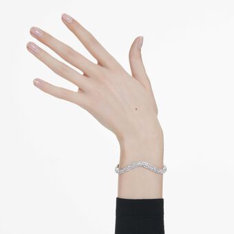 swarovski سوار sublima، قطع مستدير، لون أبيض، طلاء روديوم