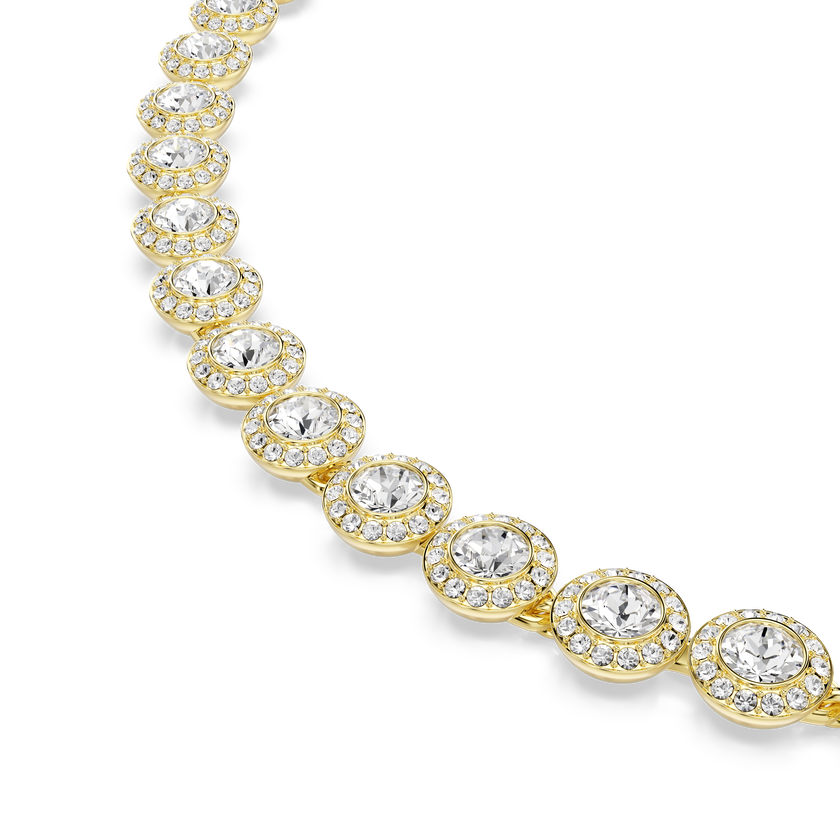 swarovski طقم una angelic، طقم  3 قطع ، قطع مستدير، لون أبيض، طلاء باللون الذهبي