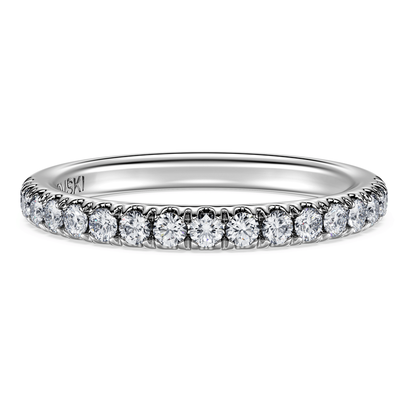 swarovski خاتم eternity، ألماس مُصنع في المختبر بإجمالي 0 4 قيراط، شكل دائري، ذهب أبيض عيار 18