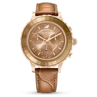 ساعة Octea Lux Chrono، حزام جلد، لون بني، لمسة نهائية باللون الذهبي