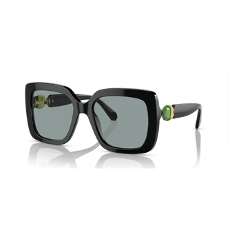 swarovski نظارة شمسية، حجم كبير، شكل مربع، sk6001el، لون أسود