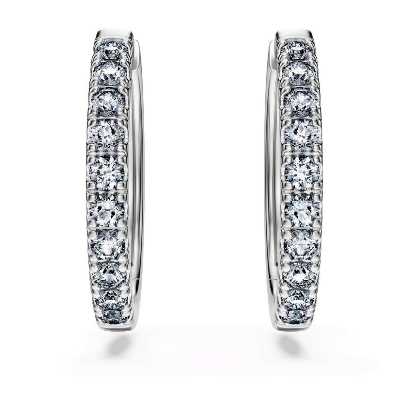 swarovski أقراط حلقية eternity، أحجار ألماس مُصنعة في المختبر بإجمالي 0 5 قيراط، ذهب أبيض عيار 18