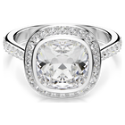 swarovski خاتم الهالة una angelic، قطع الوسادة، لون أبيض، طلاء روديوم