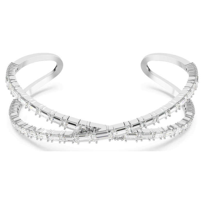 swarovski سوار hyperbola عريضة، شكل إنفينيتي، لون أبيض، طلاء روديوم