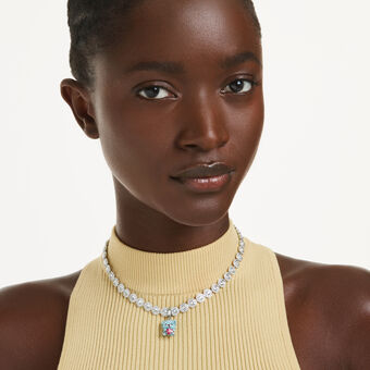 swarovski حلية idyllia، قطع متنوع، شكل دب، لون أزرق، طلاء روديوم