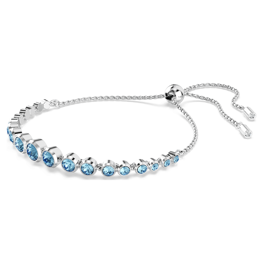 swarovski سوار imber tennis، قطع مستدير متنوع، لون أزرق، طلاء روديوم
