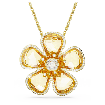عقد Florere، على شكل زهرة، لون أصفر، طلاء بلون ذهبي swarovski عقد florere، على شكل زهرة، لون أصفر، طلاء بلون ذهبي