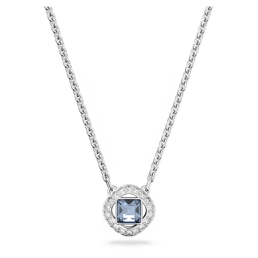 swarovski عقد angelic، قطع مربع، لون أزرق، طلاء روديوم