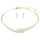 swarovski طقم mesmera، طقم  2 ، قطع ماركيز، لون أبيض، لمسة نهائية من الذهب عيار 18 قيراط