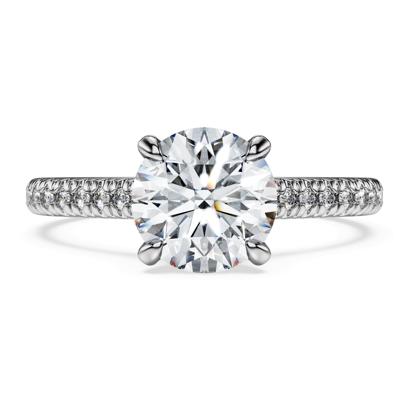 swarovski خاتم سوليتير eternity، ألماس مُصنع في المختبر بإجمالي 1 7 قيراط، شكل دائري، ذهب أبيض عيار 18