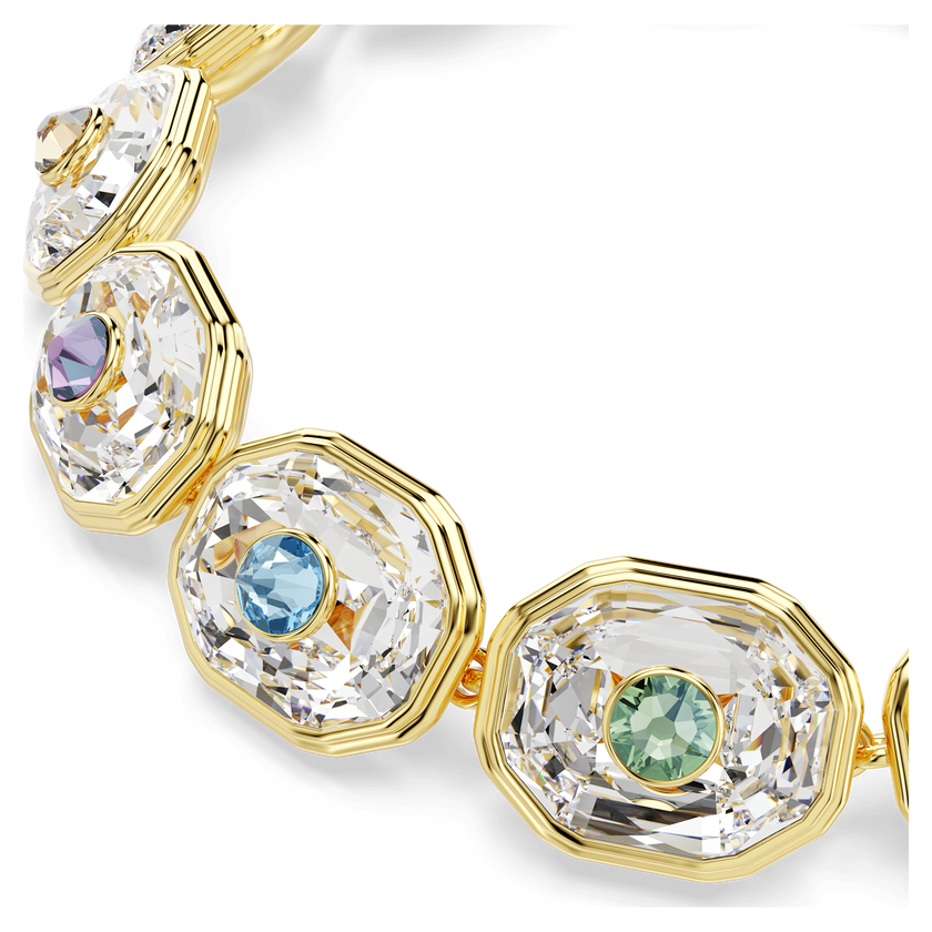 swarovski سوار choma tennis، قطع مُثَمَّن، ألوان متعددة، طلاء باللون الذهبي