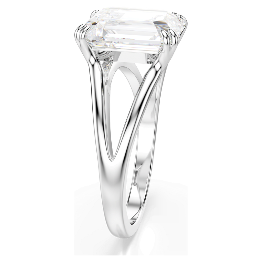 swarovski خاتم stilla، قطع مُثمَّن، لون أبيض، لمسة نهائية باللون الفضي