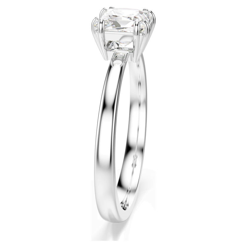 swarovski خاتم attract، قطع مربع، لون أبيض، طلاء روديوم