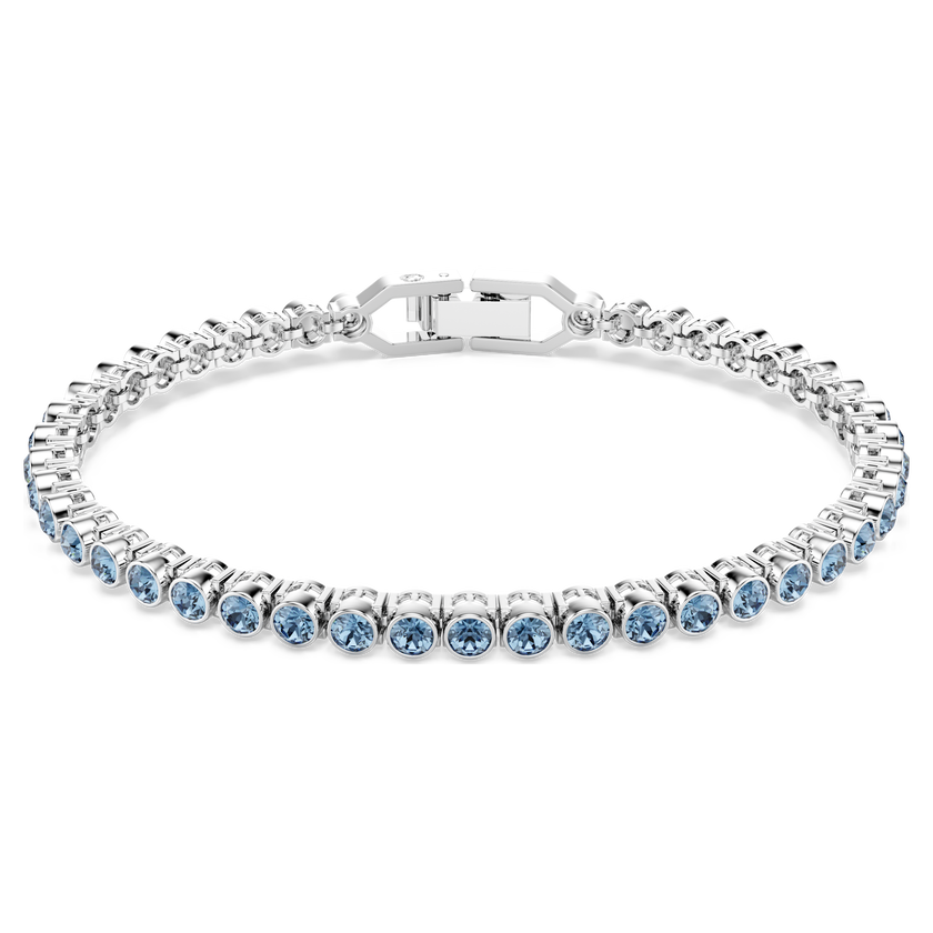 swarovski سوار تنس imber emily، قطع دائري، لون أزرق، طلاء روديوم