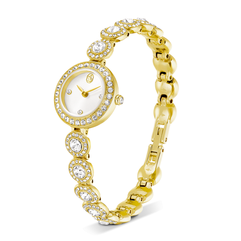 swarovski ساعة una angelic، سوار كريستال، لون ذهبي، لمسة نهائية باللون الذهبي