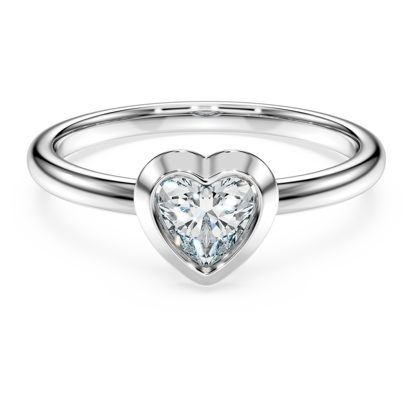 swarovski خاتم سوليتير eternity، ألماس مُصنع في المختبر إجمالي 0 5 قيراط، شكل قلب، فضة استرليني