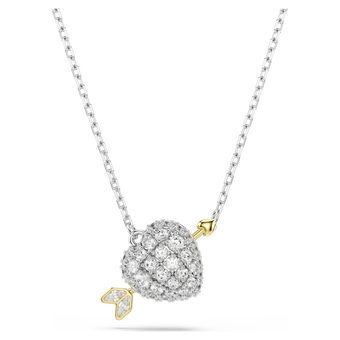 swarovski قلادة idyllia، قطع متنوع، شكل قلب، لون أبيض، لمسة نهائية من معادن مختلطة