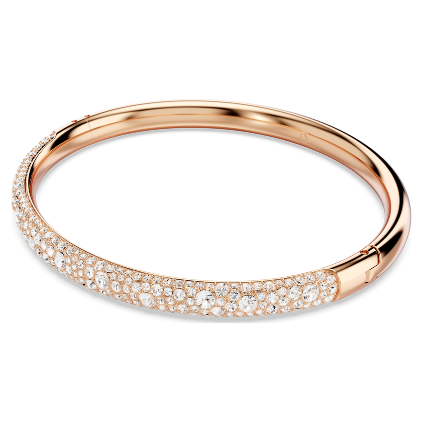 swarovski سوار sublima، كريستالات متراصة، لون أبيض، طلاء ذهبي وردي
