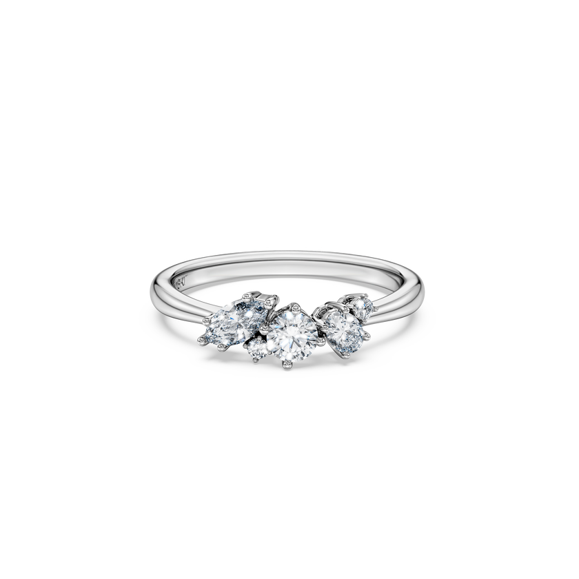 swarovski galaxy ring  lab grown diamonds 0 4 ct tw  mixed shapes  sterling silver