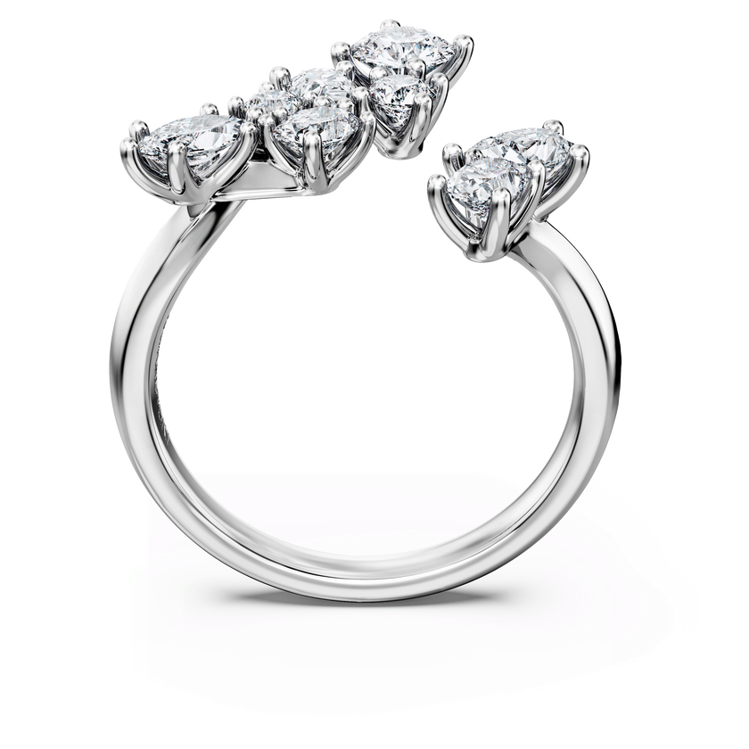swarovski خاتم مفتوح galaxy، أحجار ألماس مُصنعة في المختبر بإجمالي 1 25 قيراط، ذهب أبيض عيار 18