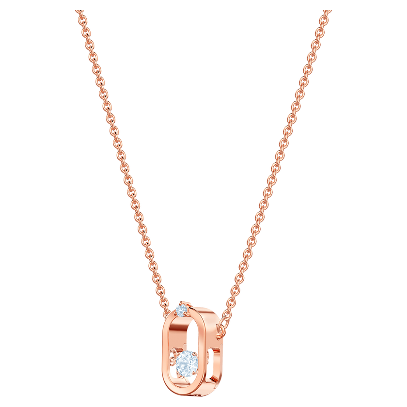 swarovski عقد north، لون أبيض، طلاء ذهبي وردي
