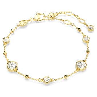 swarovski سوار imber، قطع مُستدير، تصميم متناثر، لون أبيض، لمسة نهائية من الذهب عيار 18 قيراط