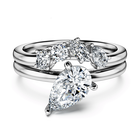 swarovski خاتم galaxy، أحجار ألماس مُصنعة في المختبر بإجمالي 1 4 قيراط، ذهب أبيض عيار 18