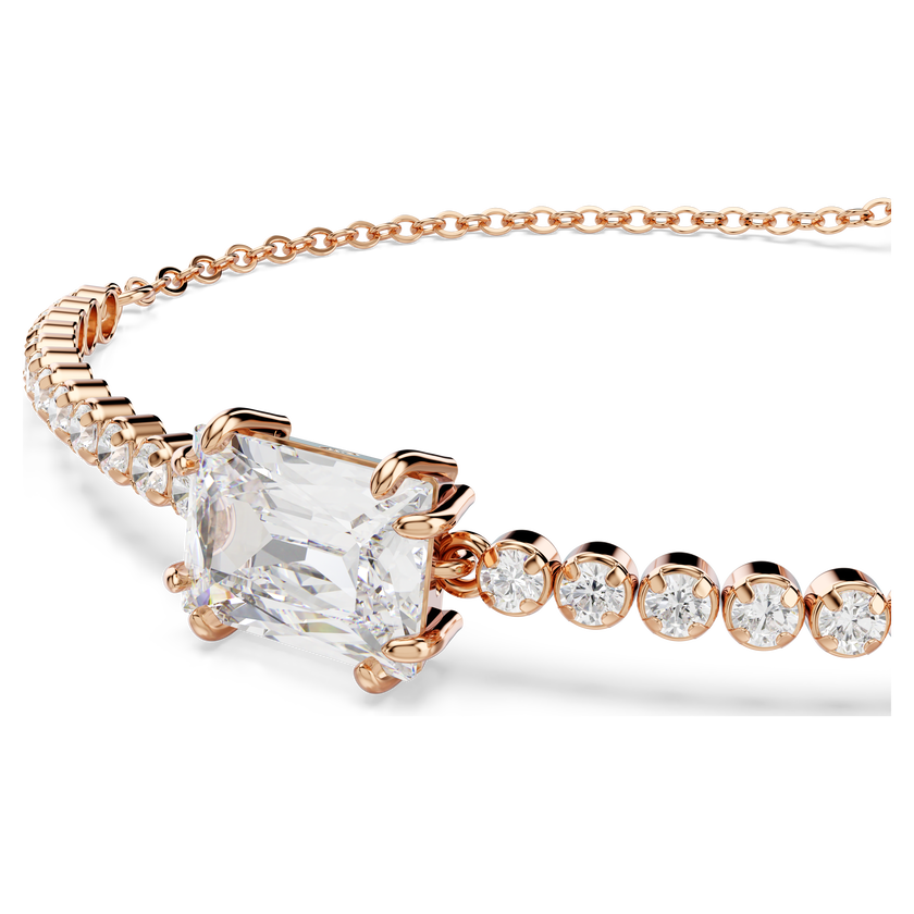 swarovski سوار matrix tennis، قطع متنوع، لون أبيض، طلاء باللون الذهبي الوردي