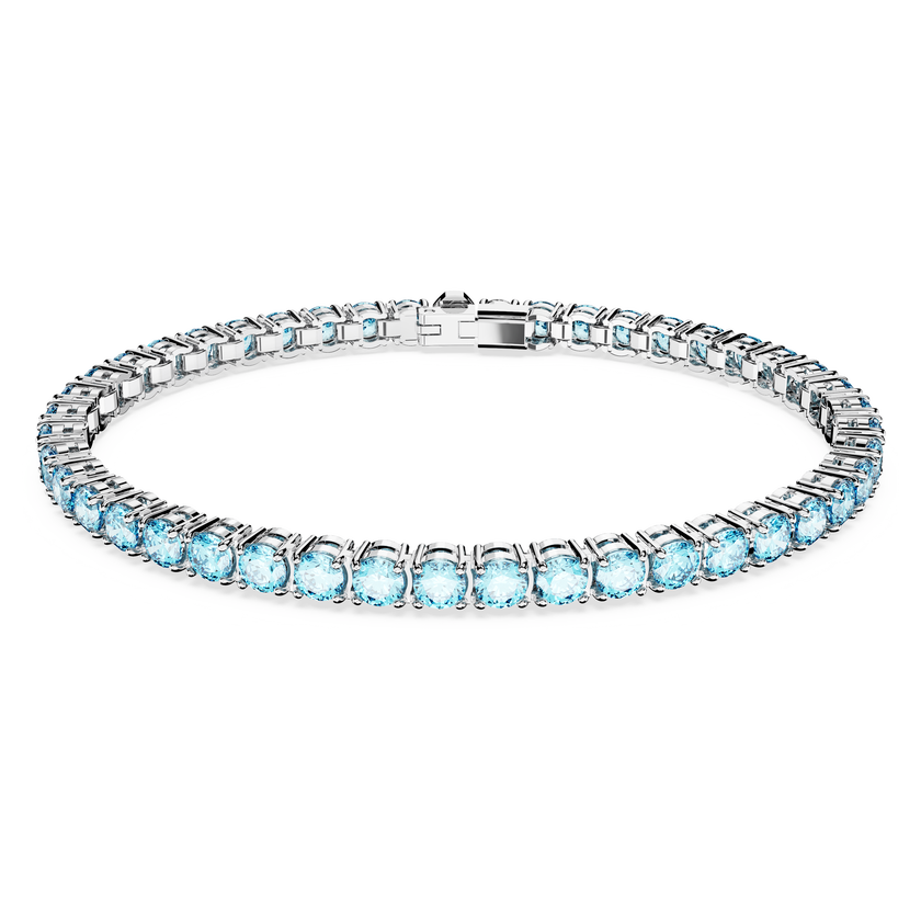 swarovski سوار matrix tennis، قطع مُستدير، لون أزرق، طلاء روديوم