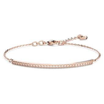 swarovski سوار only، لون أبيض، طلاء باللون الذهبي الوردي