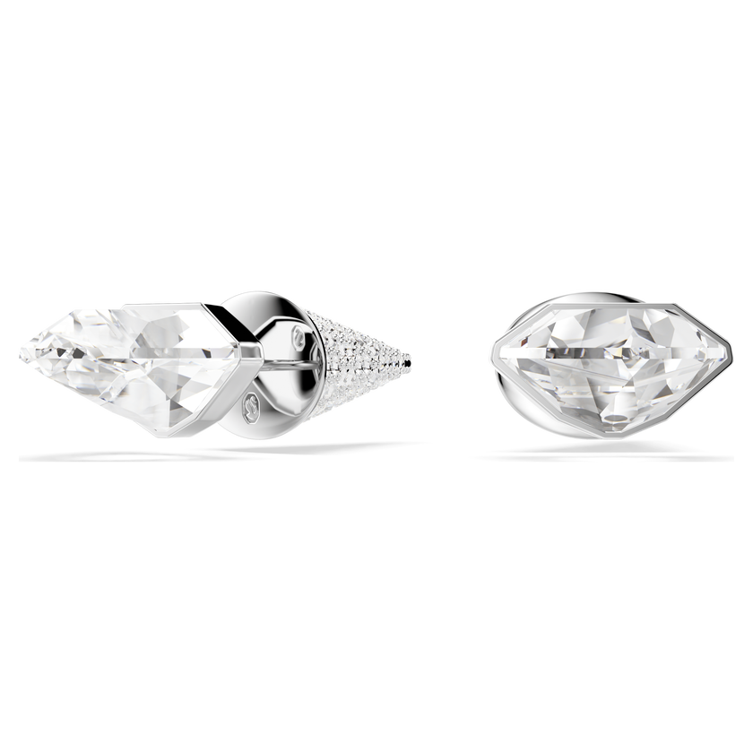 swarovski أقراط دبوسية lucent، أحجار كريستال صغيرة متراصة، شكل وتد، لون أبيض، طلاء روديوم