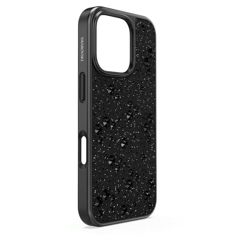 swarovski حافظة هاتف ذكي high، تصميم متباين، iphone  16 pro، لون أسود