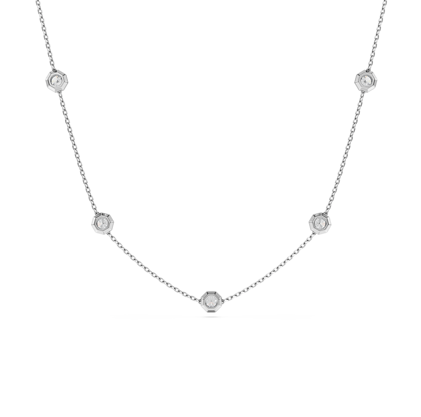 swarovski octagon necklace  lab grown diamonds 0 7 ct tw  round shape  sterling silver